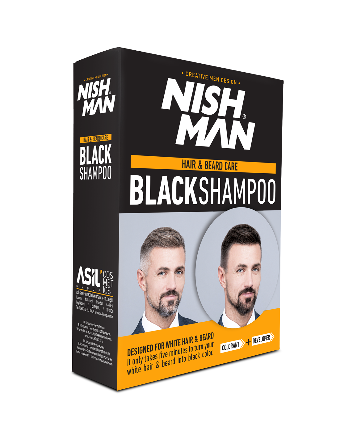 Nishman Haar & Baard Verzorging Zwarte Shampoo Set