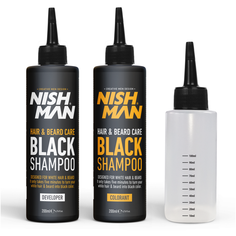 Nishman Haar & Baard Verzorging Zwarte Shampoo Set